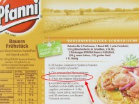 Bauern Frühstück hineingeben