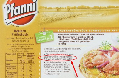 Bauern Frühstück hineingeben
