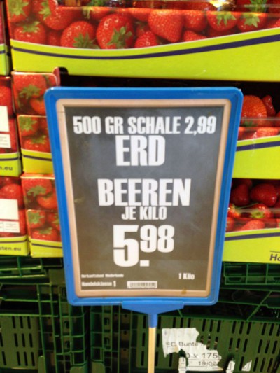 Erd Beeren bei Edeka