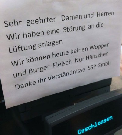 Haänschen klein bei Burger King