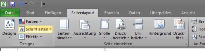 Schriftarten Excel 2010