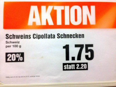 Schweins Cipollata Schnecken