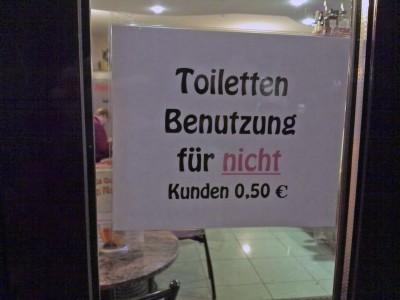 Toiletten nicht Benutzung