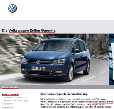 Volkswagen Reifen Garantie