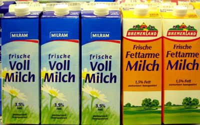 Voll Milch und Fettarme Milch